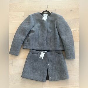 H&M Studio Women's Gray Jacket and Skirt Set